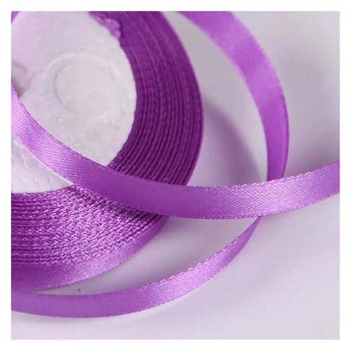 Bänder für Geschenkverpackungen, 10 mm Satinband for Selbermachen, Nähen, handgefertigtes Bastelzubehör, Schwarz, Weiß, Beige, Rosa, Rot, Blau, Grün, Lila, Weihnachtsdekorationsband(Purple) von ZIUBMVDYC