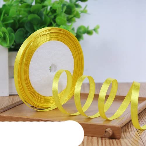 Bänder für Geschenkverpackungen, 22 Meter 6 mm einfarbige Satinbänder for Hochzeit, dekorative Geschenkbox, Verpackungsgürtel, DIY-Handwerk, Weiß, Rosa, Blau, Rot, Gelb(Unique Colour) von ZIUBMVDYC
