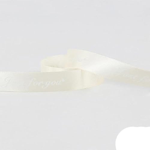 Bänder für Geschenkverpackungen, 25 mm bedrucktes Polyesterband for Hochzeit, Weihnachten, Party, Dekorationen, DIY, Schleifen, Bastelbänder, Karten, Geschenke, Verpackung(Beige,10M) von ZIUBMVDYC