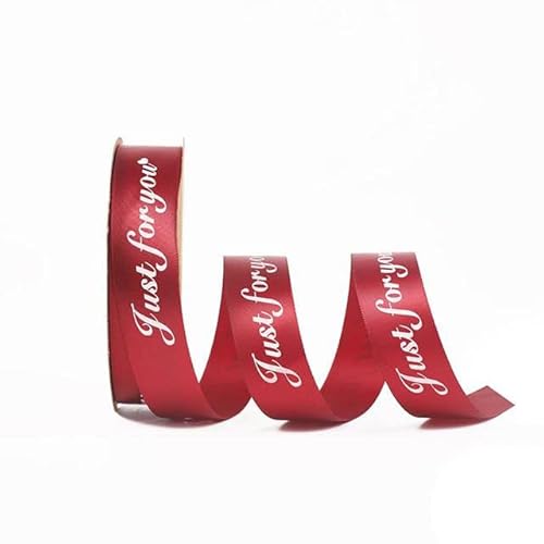 Bänder für Geschenkverpackungen, 25 mm bedrucktes Polyesterband for Hochzeit, Weihnachten, Party, Dekorationen, DIY, Schleifen, Bastelbänder, Karten, Geschenke, Verpackung(Wind Red,10M) von ZIUBMVDYC