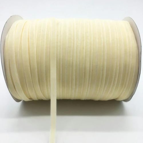 Bänder für Geschenkverpackungen, 5 Yards/Lot 1/4 Zoll 10 mm weiches, bequemes Samtband, Haarband-Clips, Schleife, Hochzeit, Weihnachtsdekoration(Cream) von ZIUBMVDYC