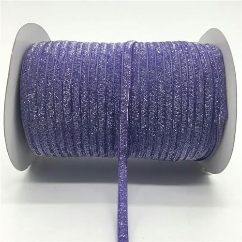 Bänder für Geschenkverpackungen, 5 Yards/Lot 1/4 Zoll 10 mm weiches, bequemes Samtband, Haarband-Clips, Schleife, Hochzeit, Weihnachtsdekoration(Glitter purple) von ZIUBMVDYC