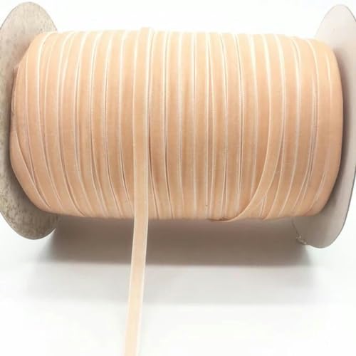 Bänder für Geschenkverpackungen, 5 Yards/Lot 1/4 Zoll 10 mm weiches, bequemes Samtband, Haarband-Clips, Schleife, Hochzeit, Weihnachtsdekoration(Light pink) von ZIUBMVDYC