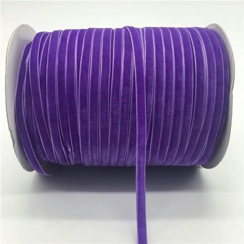 Bänder für Geschenkverpackungen, 5 Yards/Lot 1/4 Zoll 10 mm weiches, bequemes Samtband, Haarband-Clips, Schleife, Hochzeit, Weihnachtsdekoration(Purple) von ZIUBMVDYC