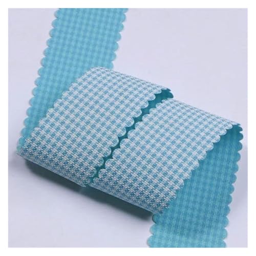 Bänder für Geschenkverpackungen, 5 Yards buntes, passendes, mit Gittermuster bedrucktes Band for DIY-Handwerk, Schleife, Haarschmuck, Materialien, Geschenkverpackung, Kleidung, Hutbesatz(Blu,40mm) von ZIUBMVDYC