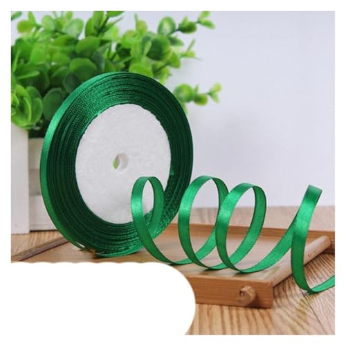Bänder für Geschenkverpackungen, 6 mm 25 Yard Seidensatinband for Hochzeit, Party, Dekoration, Einladungskarte, Geschenkverpackung, Scrapbooking, Zubehör, Band for Nähen(Grün) von ZIUBMVDYC