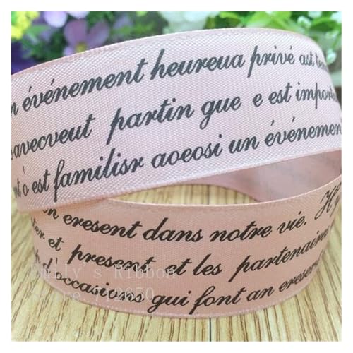 Bänder für Geschenkverpackungen, Einseitiges Satinband, bedruckter Buchstabe, 25 mm, Geschenkpapier, Zubehör, Haarschleife, Kleidungsstück, DIY, 100 Yards(Blu) von ZIUBMVDYC