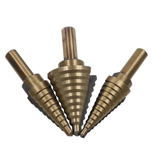 Spiralgenuteter Stufenbohrer, 5 Stück/Set Kobalt-Mehrloch-Stufenbohrer-Set Nr. 50 von ZIUBMVDYC
