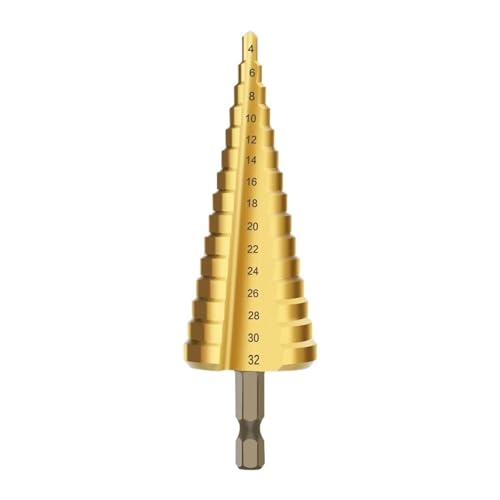 Spiralgenuteter Stufenbohrer, HSS-Stufenbohrer, Hochgeschwindigkeits-Stufenbohrer-Set, Sägebohrwerkzeuge von ZIUBMVDYC
