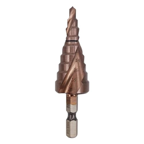 Spiralgenuteter Stufenbohrer, M35 5% Kobalt HSS Stufenbohrer for Metall HSS CO 4 20 mm Sechskant von ZIUBMVDYC