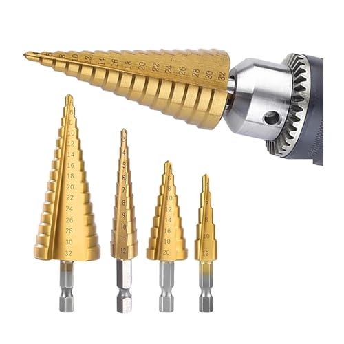 Spiralgenuteter Stufenbohrer, Stufenbohrer 32 mm for Bohren von Elektrowerkzeugen aus Metall von ZIUBMVDYC
