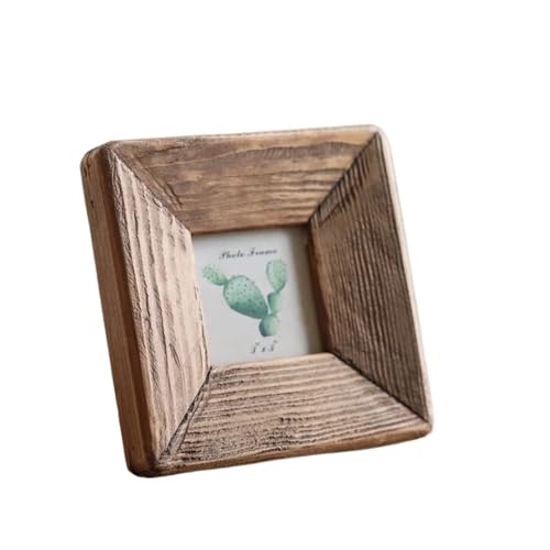 ZIUBMVDYC Bilderrahmen, Holz Quadratische Foto Rahmen Display for Home Wohnzimmer Schlafzimmer Desktop Dekoration Handwerk(3 inch) von ZIUBMVDYC