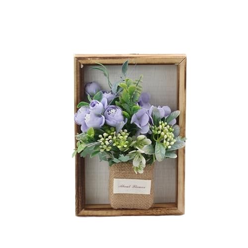 ZIUBMVDYC Bilderrahmen, Simulierte Blume Foto Rahmen Holz Kunststoff 15,5x7,5 x23cm Multicolor Wand Hängen Bilderrahmen(5) von ZIUBMVDYC