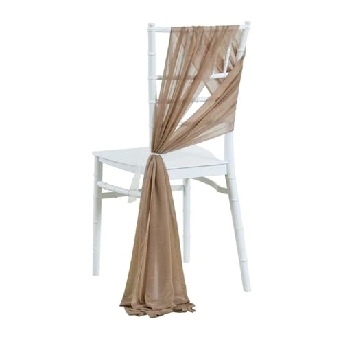 ZIUBMVDYC Stuhl Schärpen, 20 STÜCKE Hochzeit Stuhl Dekoration 17x250 cm for Hochzeit Gang Dekorationen Party Bankett Veranstaltung(Brown) von ZIUBMVDYC