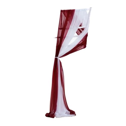 ZIUBMVDYC Stuhl Schärpen, 20 STÜCKE Hochzeit Stuhl Dekoration 17x250 cm for Hochzeit Gang Dekorationen Party Bankett Veranstaltung(Burgundy and White) von ZIUBMVDYC
