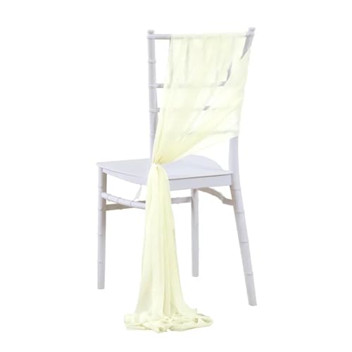 ZIUBMVDYC Stuhl Schärpen, 20 STÜCKE Hochzeit Stuhl Dekoration 17x250 cm for Hochzeit Gang Dekorationen Party Bankett Veranstaltung(Cream) von ZIUBMVDYC
