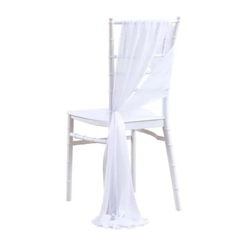 ZIUBMVDYC Stuhl Schärpen, 20 STÜCKE Hochzeit Stuhl Dekoration 17x250 cm for Hochzeit Gang Dekorationen Party Bankett Veranstaltung(White) von ZIUBMVDYC