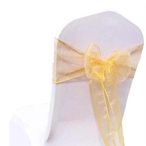 ZIUBMVDYC Stuhl Schärpen, 30PCs Organza Knoten Bänder Stuhl Bögen for Für Hochzeit Party Bankett Event Land Hochzeit Stuhl Dekoration(Golden) von ZIUBMVDYC