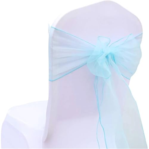 ZIUBMVDYC Stuhl Schärpen, 30PCs Organza Knoten Bänder Stuhl Bögen for Für Hochzeit Party Bankett Event Land Hochzeit Stuhl Dekoration(Light Blue) von ZIUBMVDYC