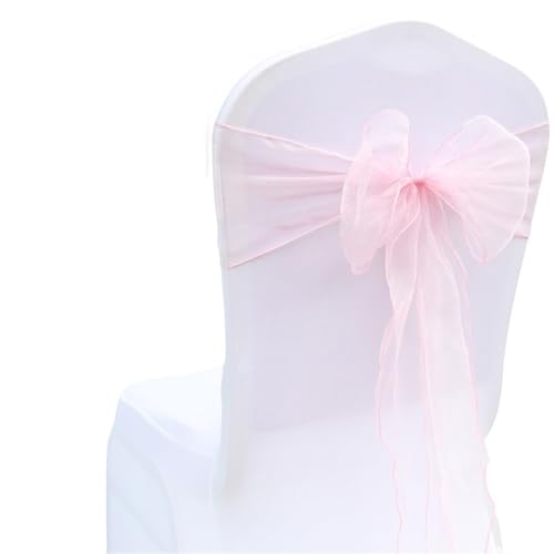 ZIUBMVDYC Stuhl Schärpen, 30PCs Organza Knoten Bänder Stuhl Bögen for Für Hochzeit Party Bankett Event Land Hochzeit Stuhl Dekoration(Light Pink) von ZIUBMVDYC