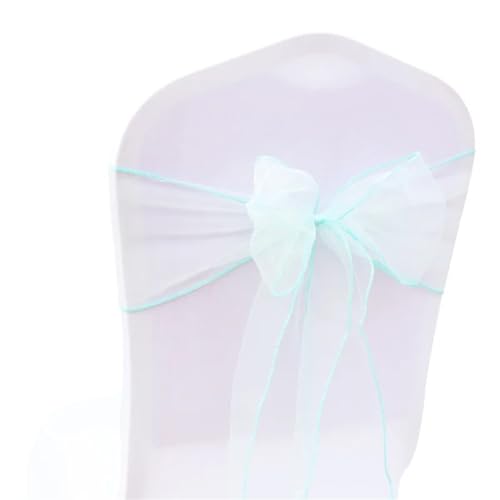 ZIUBMVDYC Stuhl Schärpen, 50 Teil/satz Hochzeit Organza Bogen Knoten for Bankett Event Geburtstag Party Dekoration Home Textile Stuhl Abdeckung(Blue01) von ZIUBMVDYC