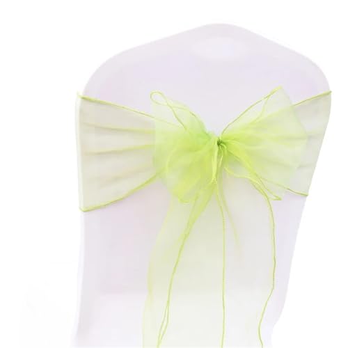 ZIUBMVDYC Stuhl Schärpen, 50 Teil/satz Hochzeit Organza Bogen Knoten for Bankett Event Geburtstag Party Dekoration Home Textile Stuhl Abdeckung(Grass Green) von ZIUBMVDYC
