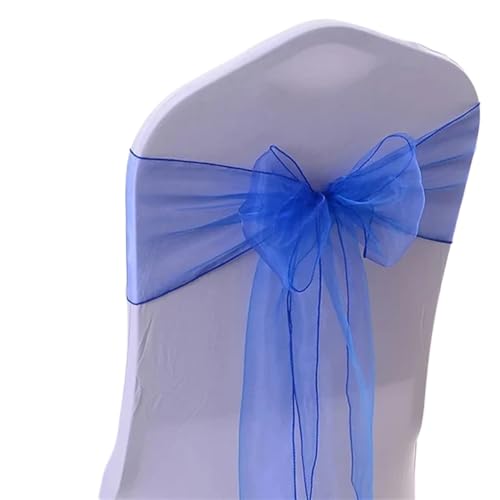 ZIUBMVDYC Stuhl Schärpen, 50 stücke Organza Knoten Bänder Stuhl Bögen for Für Hochzeit Party Bankett Event Land Hochzeit Stuhl Dekoration(Blue) von ZIUBMVDYC