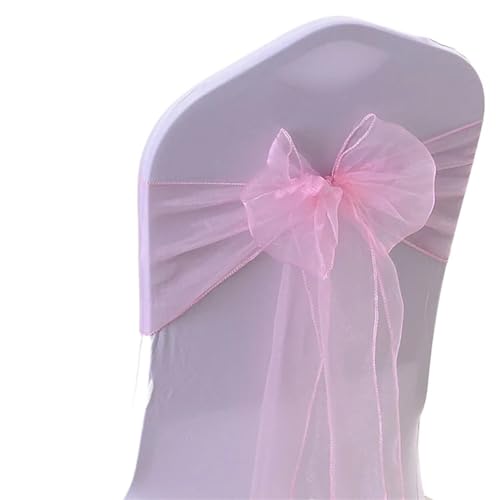 ZIUBMVDYC Stuhl Schärpen, 6 Stück Stuhlschleifen, Schärpen, Binderücken-Abdeckungen for Hochzeit, Geburtstag, Party, Empfang, Veranstaltungen, Bankette, Stühle, Dekoration(Pink) von ZIUBMVDYC