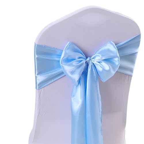 ZIUBMVDYC Stuhl Schärpen, Bunte Satin-Schärpe for Hochzeitsstuhl-Schleife for Stuhlhussen, Schärpe, Geburtstagsparty, Hotel-Show-Dekoration(Blue) von ZIUBMVDYC