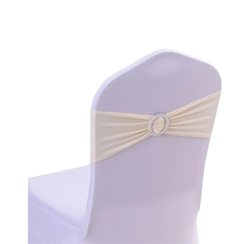 ZIUBMVDYC Stuhl Schärpen, Einfache Krawatte Spandex Knoten Abdeckung Zurück Elastische Band Readymade Gürtel Bogen for Hotel Bankett Hochzeit Party Event Dekoration(Begie) von ZIUBMVDYC
