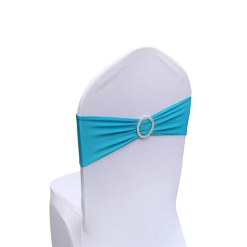 ZIUBMVDYC Stuhl Schärpen, Einfache Krawatte Spandex Knoten Abdeckung Zurück Elastische Band Readymade Gürtel Bogen for Hotel Bankett Hochzeit Party Event Dekoration(Blue02) von ZIUBMVDYC