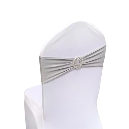 ZIUBMVDYC Stuhl Schärpen, Einfache Krawatte Spandex Knoten Abdeckung Zurück Elastische Band Readymade Gürtel Bogen for Hotel Bankett Hochzeit Party Event Dekoration(Grey) von ZIUBMVDYC