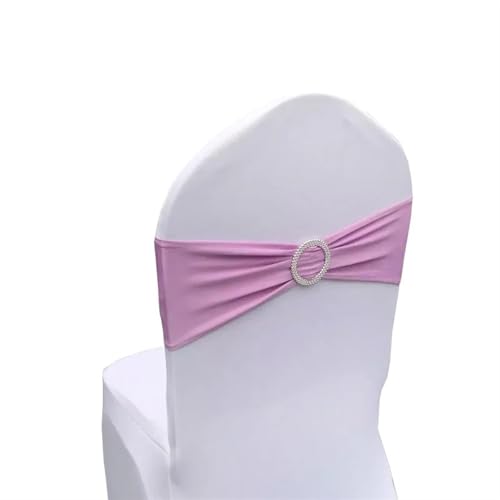 ZIUBMVDYC Stuhl Schärpen, Einfache Krawatte Spandex Knoten Abdeckung Zurück Elastische Band Readymade Gürtel Bogen for Hotel Bankett Hochzeit Party Event Dekoration(Light Purple) von ZIUBMVDYC