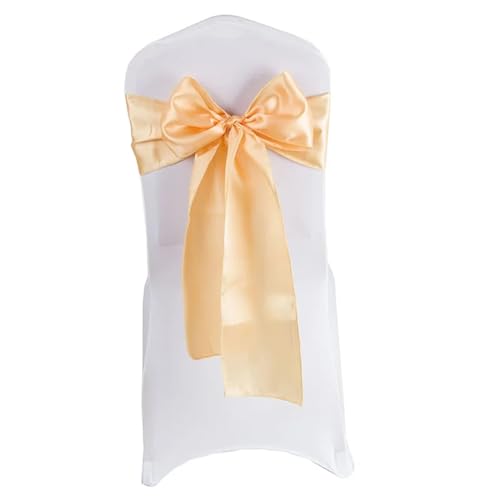 ZIUBMVDYC Stuhl Schärpen, Fleckband DIY Schmetterling Bogen Knoten Gürtel Krawatten for Hotel Hochzeit Veranstaltungen Bankett Geburtstag Party Dekoration(Champagne) von ZIUBMVDYC