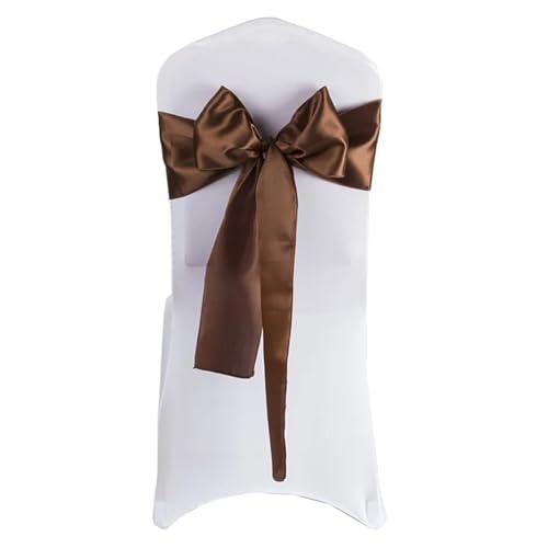 ZIUBMVDYC Stuhl Schärpen, Fleckband DIY Schmetterling Bogen Knoten Gürtel Krawatten for Hotel Hochzeit Veranstaltungen Bankett Geburtstag Party Dekoration(Coffee) von ZIUBMVDYC