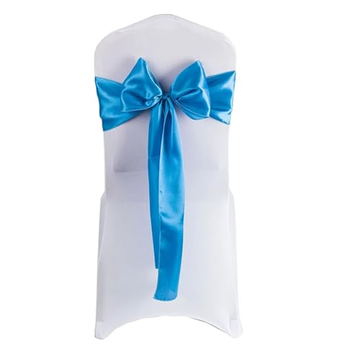 ZIUBMVDYC Stuhl Schärpen, Fleckband DIY Schmetterling Bogen Knoten Gürtel Krawatten for Hotel Hochzeit Veranstaltungen Bankett Geburtstag Party Dekoration(Lake Blue) von ZIUBMVDYC