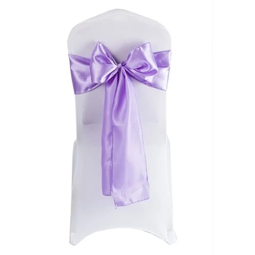 ZIUBMVDYC Stuhl Schärpen, Fleckband DIY Schmetterling Bogen Knoten Gürtel Krawatten for Hotel Hochzeit Veranstaltungen Bankett Geburtstag Party Dekoration(Light Purple) von ZIUBMVDYC