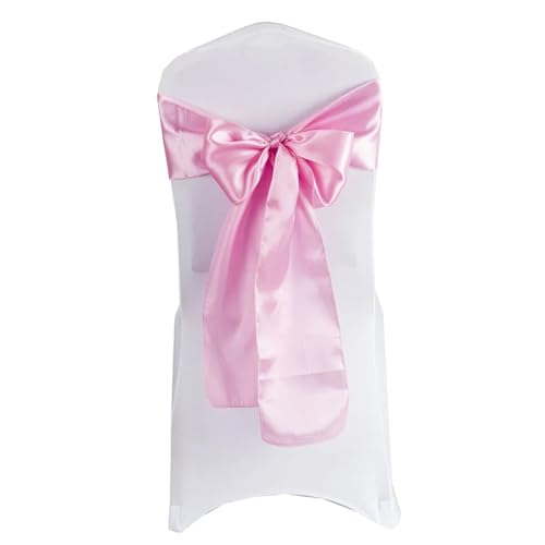 ZIUBMVDYC Stuhl Schärpen, Fleckband DIY Schmetterling Bogen Knoten Gürtel Krawatten for Hotel Hochzeit Veranstaltungen Bankett Geburtstag Party Dekoration(Pink) von ZIUBMVDYC