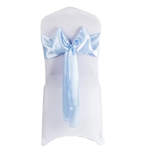 ZIUBMVDYC Stuhl Schärpen, Fleckband DIY Schmetterling Bogen Knoten Gürtel Krawatten for Hotel Hochzeit Veranstaltungen Bankett Geburtstag Party Dekoration(Sky Blue) von ZIUBMVDYC