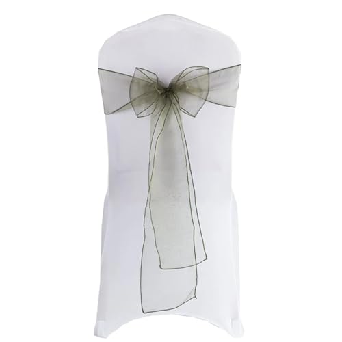 ZIUBMVDYC Stuhl Schärpen, Hochzeitsdekoration Organza Organdy Fliege Knoten for Geburtstagsfeier Weihnachten Halloween Events Hotelbedarf(Dark Green) von ZIUBMVDYC