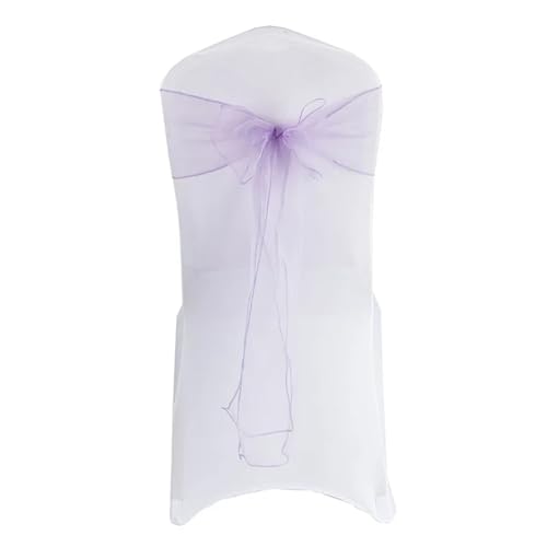 ZIUBMVDYC Stuhl Schärpen, Hochzeitsdekoration Organza Organdy Fliege Knoten for Geburtstagsfeier Weihnachten Halloween Events Hotelbedarf(Light Purple) von ZIUBMVDYC