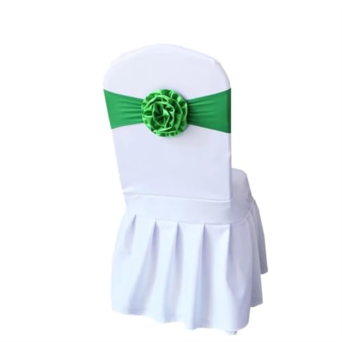 ZIUBMVDYC Stuhl Schärpen, Krawatte Gaze Knoten Abdeckung Blume Zurück Elastische Band Grenadine Gürtel Bogen for Bankett Hochzeit Party-Event Esszimmer Dekoration(Green) von ZIUBMVDYC