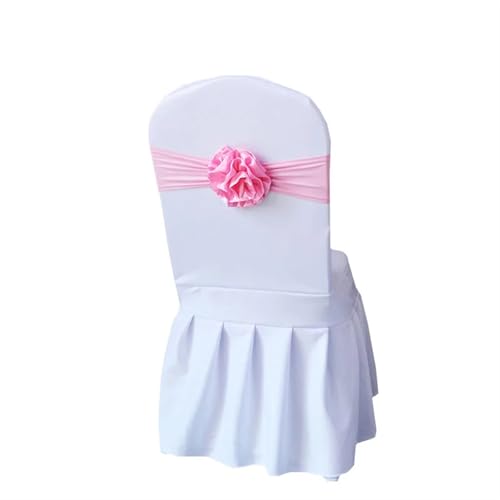 ZIUBMVDYC Stuhl Schärpen, Krawatte Gaze Knoten Abdeckung Blume Zurück Elastische Band Grenadine Gürtel Bogen for Bankett Hochzeit Party-Event Esszimmer Dekoration(Pink) von ZIUBMVDYC