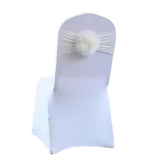 ZIUBMVDYC Stuhl Schärpen, Krawatte Gaze Knoten Abdeckung Zurück Blume Elastische Band Grenadine Gürtel Bogen for Bankett Hochzeit Party-Event Esszimmer Dekoration(Begie) von ZIUBMVDYC