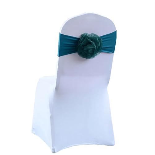 ZIUBMVDYC Stuhl Schärpen, Krawatte Gaze Knoten Abdeckung Zurück Blume Elastische Band Grenadine Gürtel Bogen for Bankett Hochzeit Party-Event Esszimmer Dekoration(Deep Green) von ZIUBMVDYC