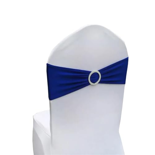 ZIUBMVDYC Stuhl Schärpen, Moderne Stretch Spandex Bogen Bänder Knoten Mit Schnalle for Hotel Hochzeit Party Bankett Business Meeting Dekorationen(Blue03) von ZIUBMVDYC