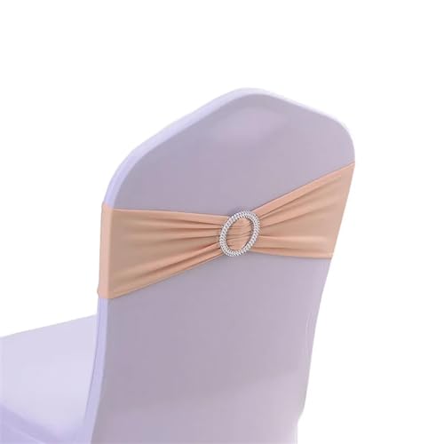 ZIUBMVDYC Stuhl Schärpen, Moderne Stretch Spandex Bogen Bänder Knoten Mit Schnalle for Hotel Hochzeit Party Bankett Business Meeting Dekorationen(Champagne) von ZIUBMVDYC