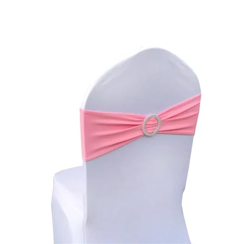 ZIUBMVDYC Stuhl Schärpen, Moderne Stretch Spandex Bogen Bänder Knoten Mit Schnalle for Hotel Hochzeit Party Bankett Business Meeting Dekorationen(Peach Red) von ZIUBMVDYC