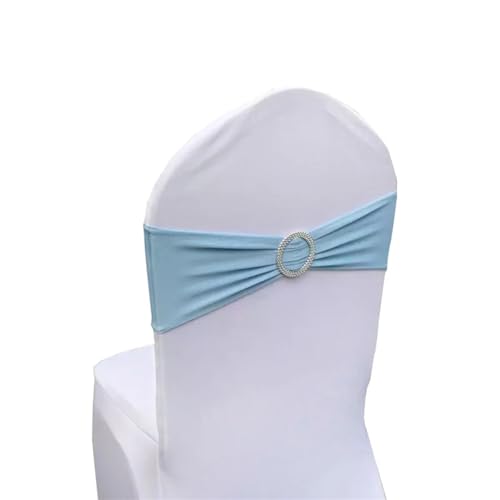 ZIUBMVDYC Stuhl Schärpen, Moderne Stretch Spandex Bogen Bänder Knoten Mit Schnalle for Hotel Hochzeit Party Bankett Business Meeting Dekorationen(Sky Blue) von ZIUBMVDYC