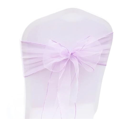 ZIUBMVDYC Stuhl Schärpen, Organza Fliege Band Knoten 18x275cm Stuhl Abdeckung Tüll for Hochzeit Bankett Weihnachten Event Party Dekoration(Lavender) von ZIUBMVDYC
